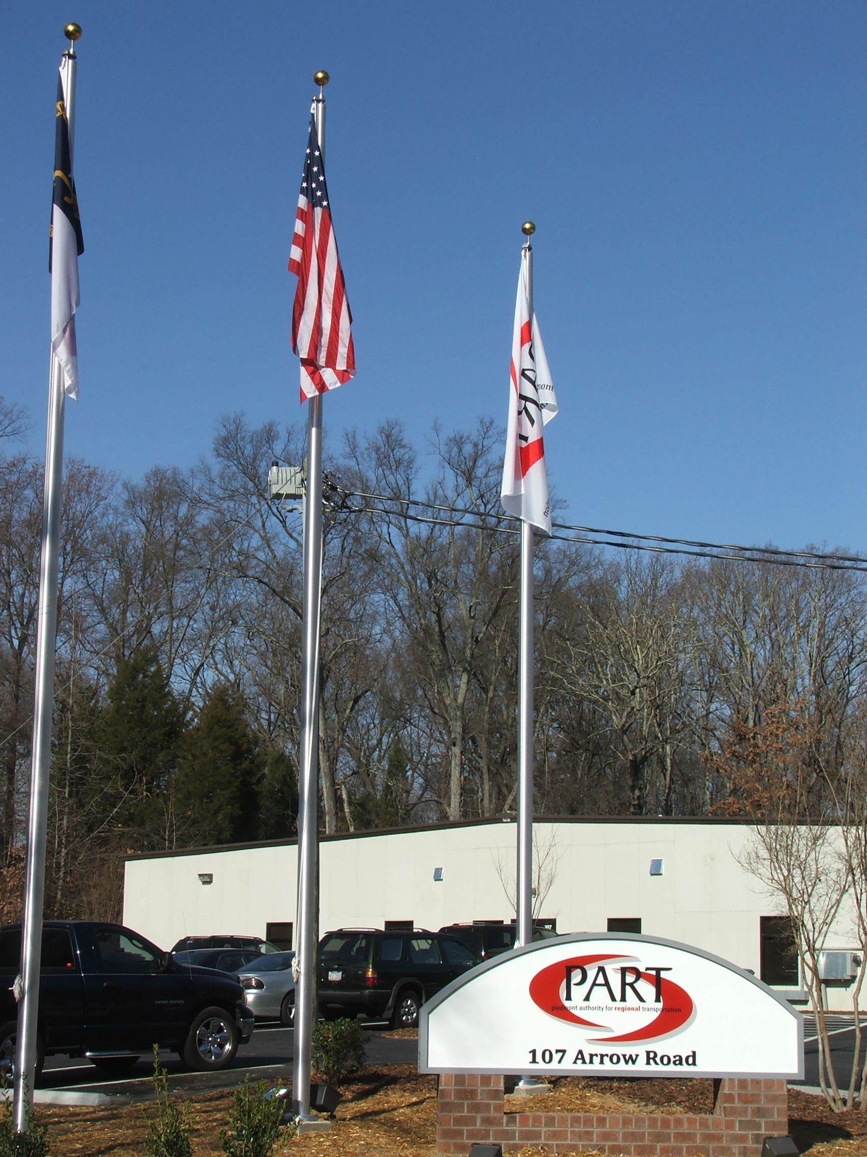 Administrative Office_Parking Lot_ArrowRoad_Flags
